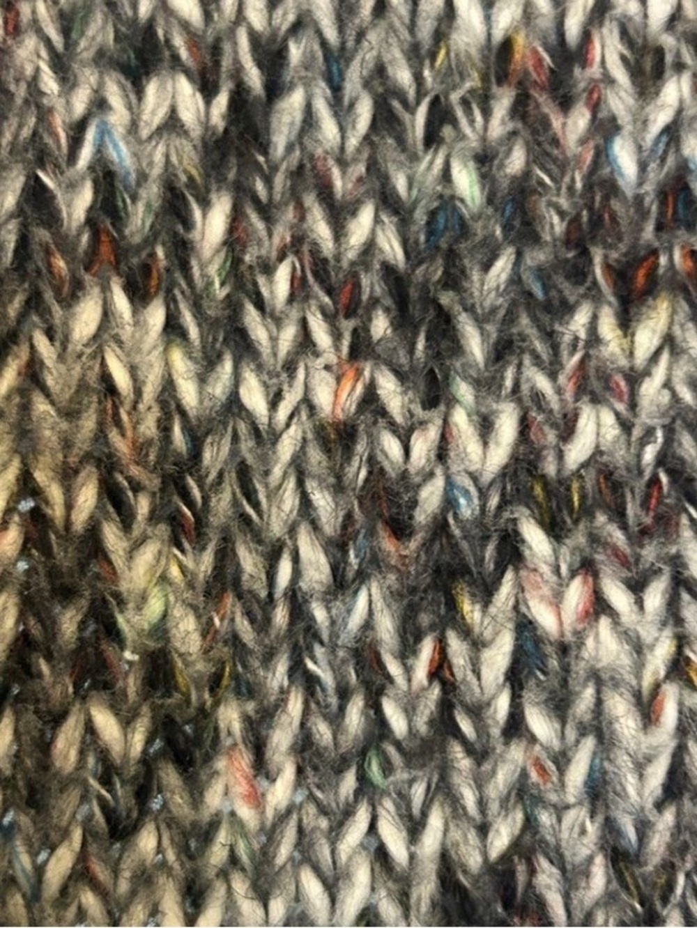 LOFT Gray Open-Front Cardigan Sweater Marled Gray Burgundy White Size Small - Picture 2 of 13